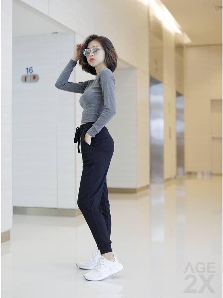 Quần Nữ Dễ Thương Jogger Len Tăm