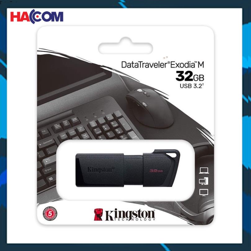 Thiết bị lưu trữ USB Kingston DataTraveler Exodia M DTXM , màu đen bảo hành 5 năm