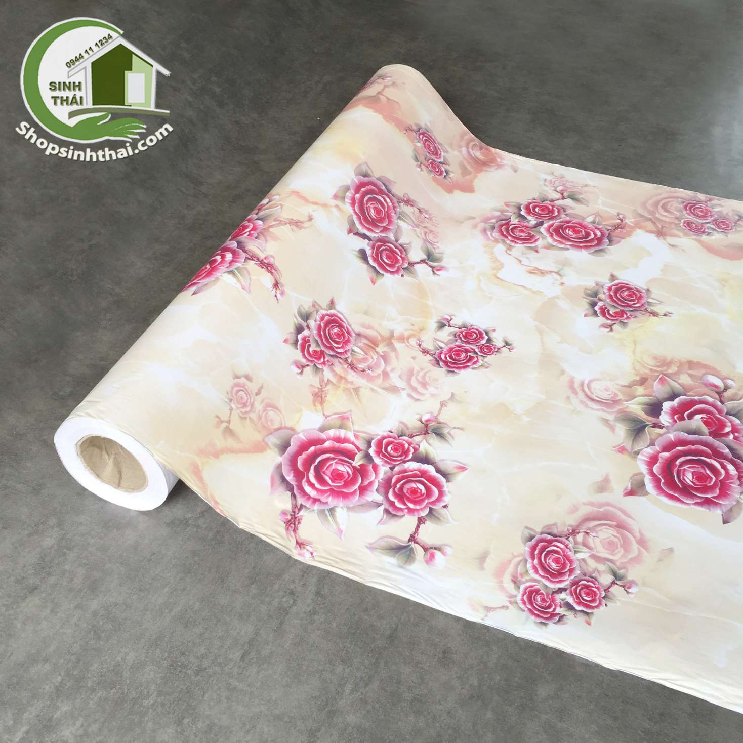 [HCM]Giấy dán tường 3d hoa hồng nền vàng - [ 50cm x khổ 90cm ] - có sẵn keo - bán theo mét đặt 1 lần được nửa mét cắt liền 1 tấm chứ không cắt rời từng tấm