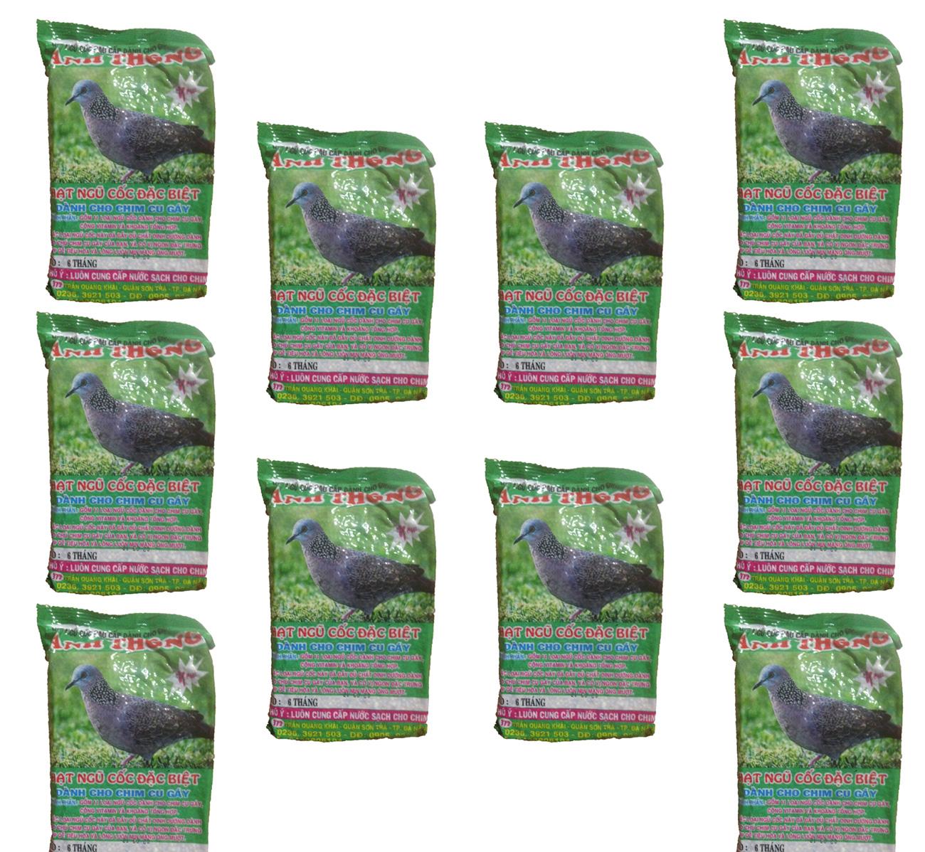 Combo 10 Gói Hạt Ngũ Cốc Chim Cu Gáy Anh Thông 250g - Thức Ăn Chim