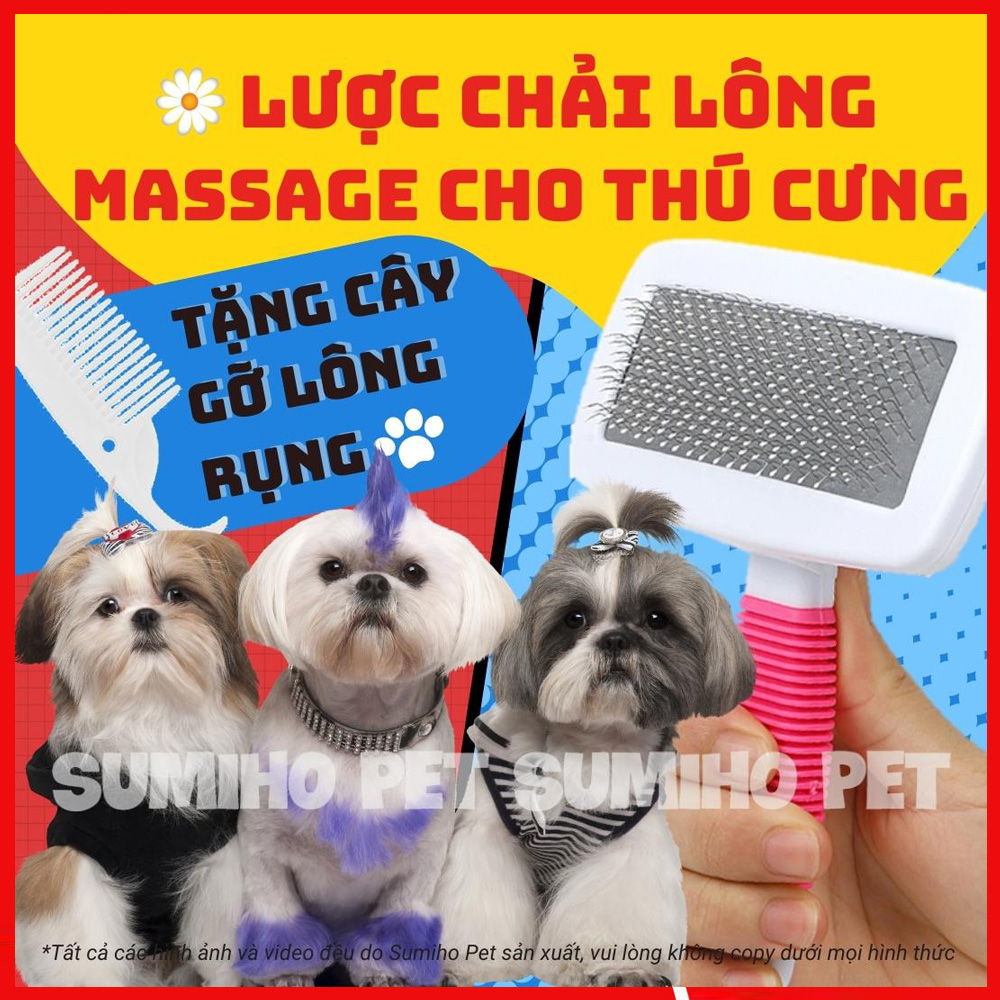 [Hoàn tiền 6%] Lược chải lông và massage cho chó mèo Taotaopet (Cán cao su)