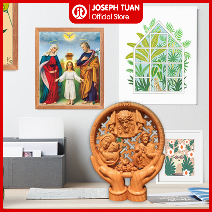 Tượng gỗ Chúa Giêsu - Đức Mẹ - Thánh Giuse để bàn (Jesus Christ - Virgin Mary - St. Joseph)