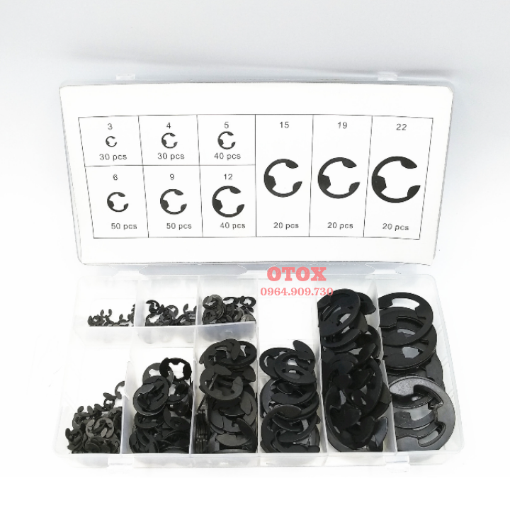 chốt móng ngựa, phe cài e-clip 300pc otox