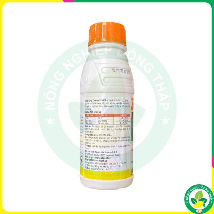 Thuốc Trừ Sâu CALLOUS 500EC – Chuyên Trị: Sâu Đục Thân, Sâu Khoang, Bọ Trĩ Hại Cây Trồng (Chai 450ml)