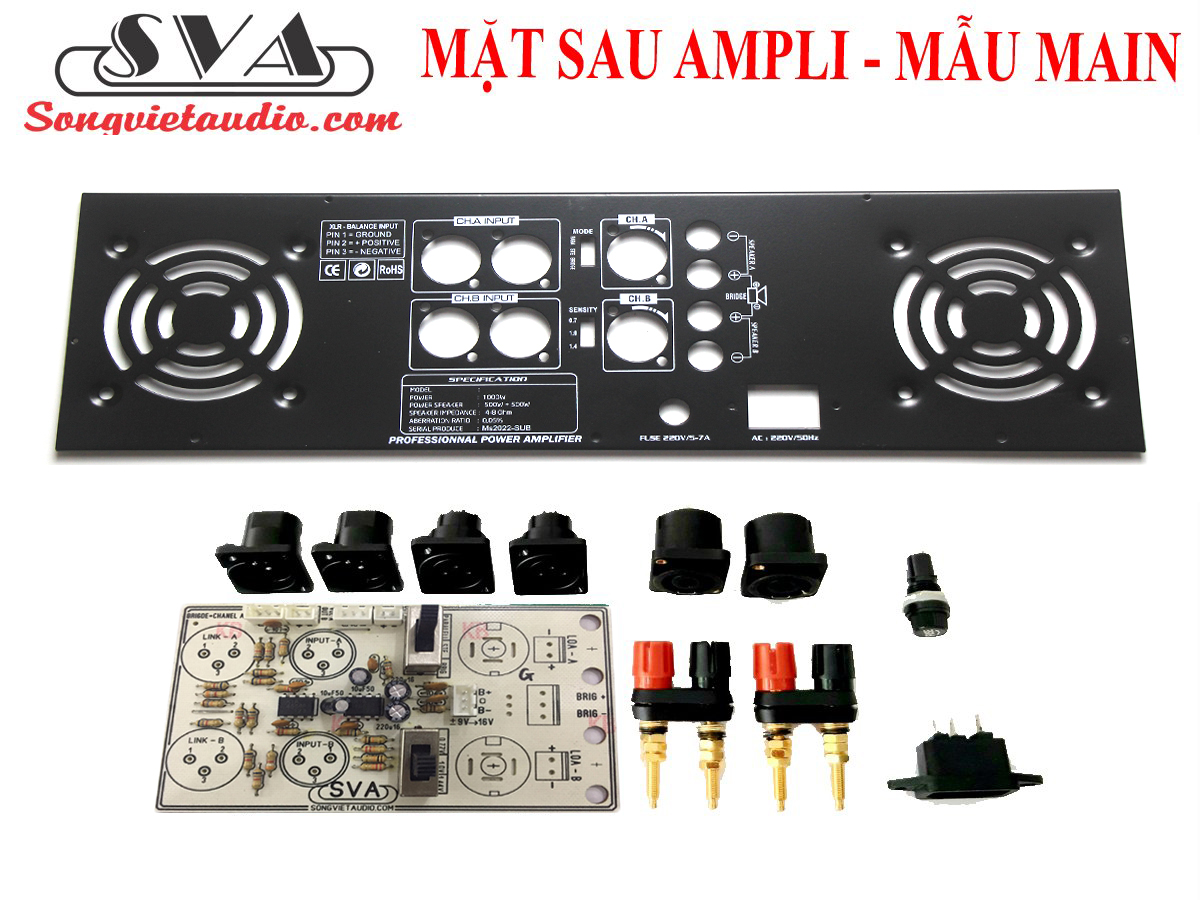 MẶT SAU AMPLI MẪU MAIN PA2400 2 KÊNH