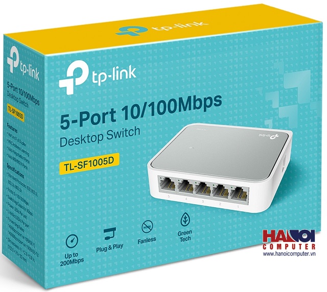Switch 5 PORT TPLINK 100M [chính hãng] - Bộ chi mạng 5 cổng - Hub mạng - Bảo hành 24 tháng