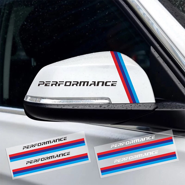 [HCM]Bộ 2 tem dán gương chiếu hậu ô tô Performance (trắng)