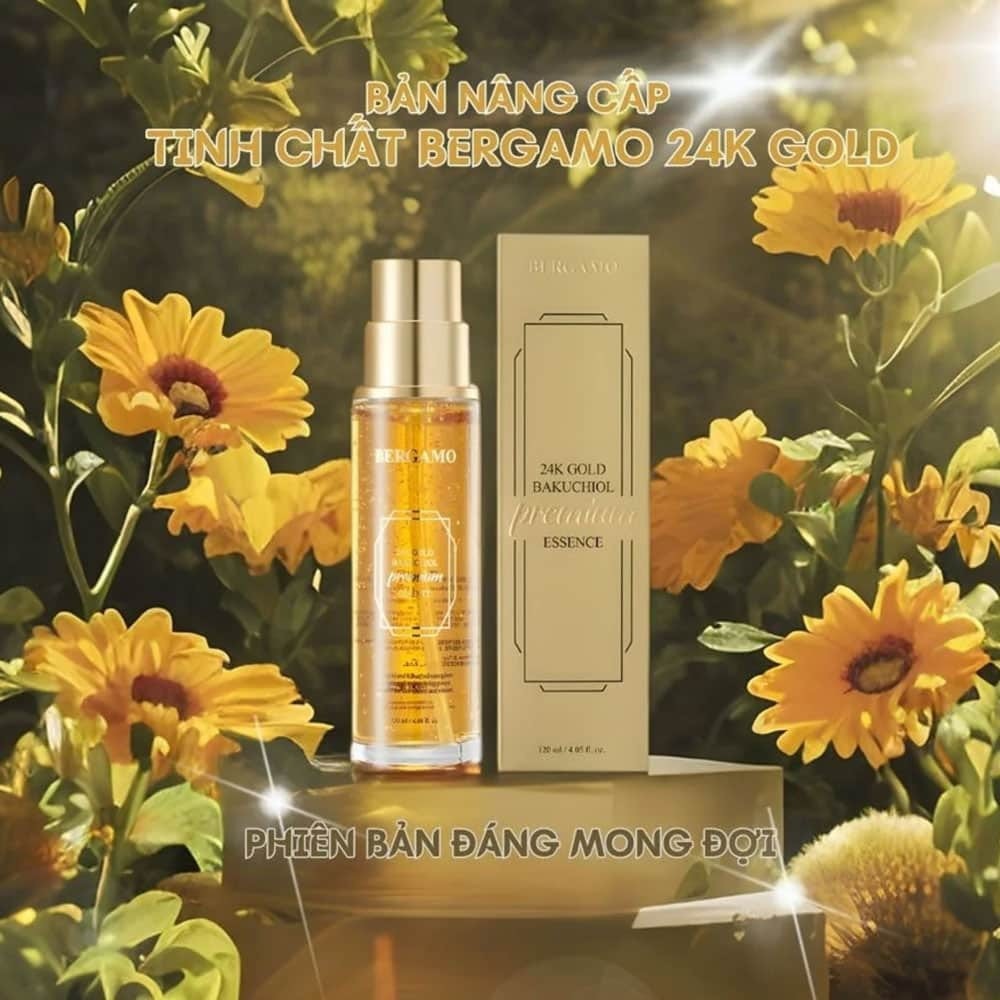 Tinh Chất Vàng 24K Giúp Nâng Cơ, Chống Lão Hóa Bergamo 24K Gold Bakuchiol Premium Essence 120ml