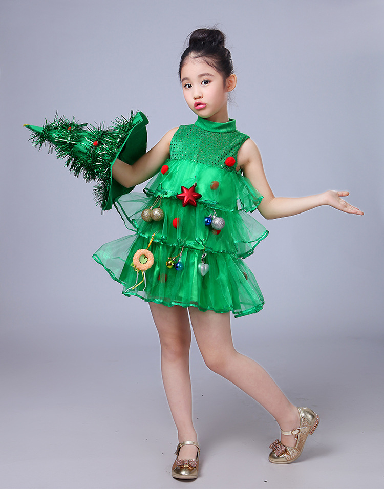 Girls' Christmas Dress Includes Hat and Accessories, Size 10kg - 30kg