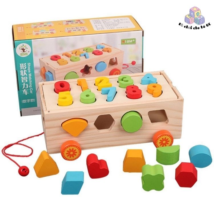 Đồ chơi cho trẻ nhỏ dạng khối xe chở số QC phù hợp cho bé từ 1 tuổi trở lên tăng khả năng vận động tinh và nhận biết thế giới xung quanh thông qua các bài học về màu sắc, hình khối, số đếm