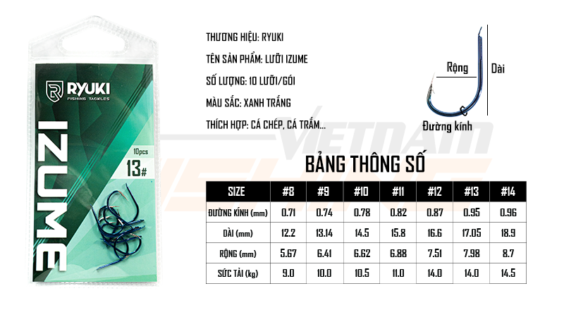 [Chính hãng] [Ảnh thật] Lưỡi câu có ngạnh Ryuki Izume