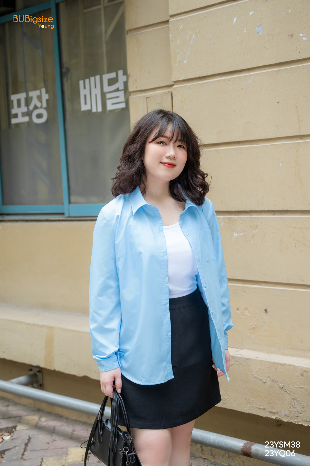 Áo sơ mi đuôi tôm túi vuông BIGSIZE (55kg đến 95kg) - 23YSM38 - [BU Bigsize Young]