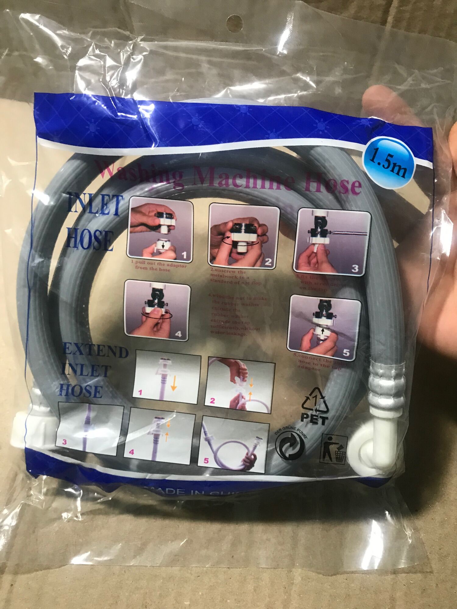Dây cấp nước máy giặt cửa ngang dài 1,5m