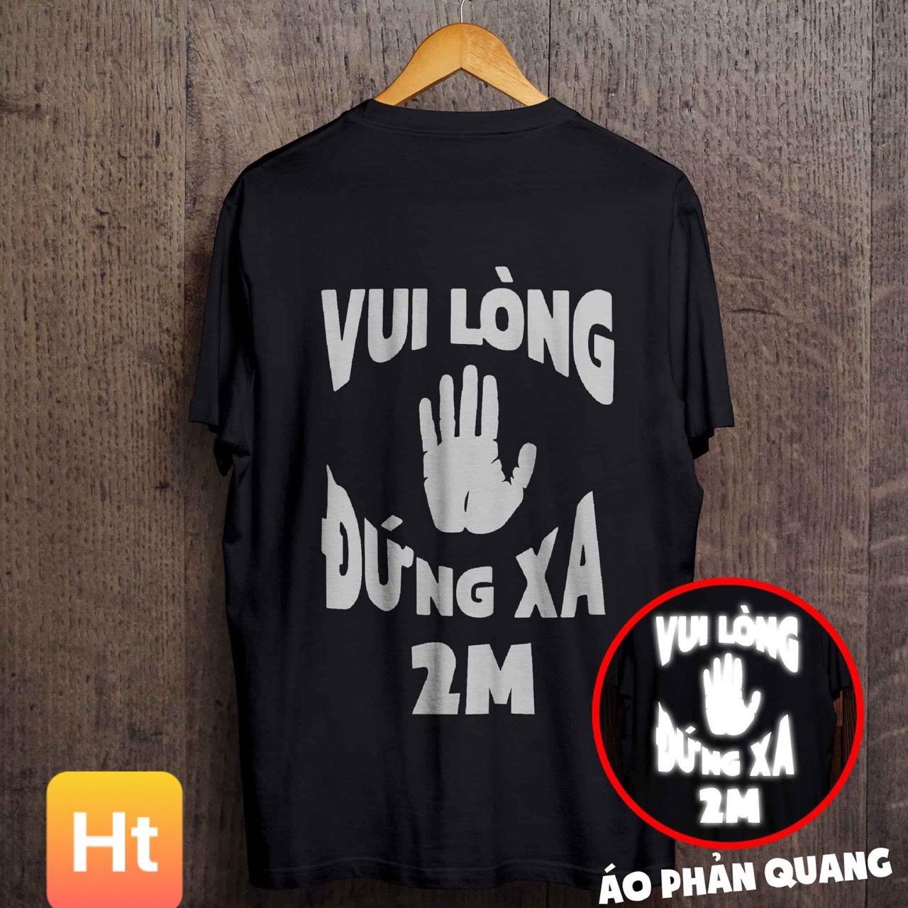 Áo phản quang in chữ vui lòng đứng xa HT3650