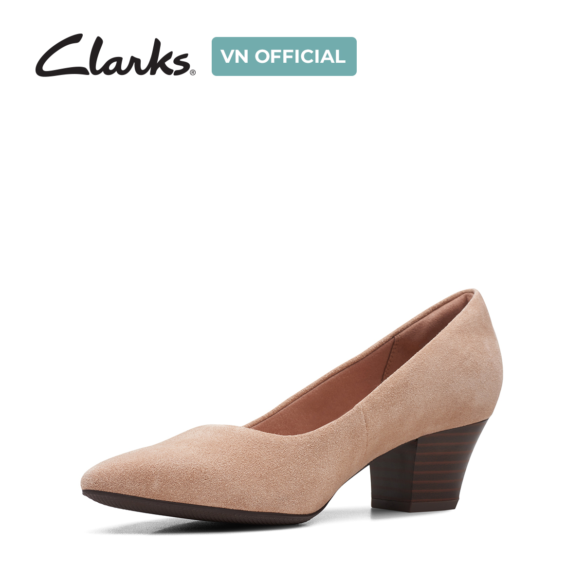 Giày Cao Gót 5cm Da Lộn Nữ Clarks - Teresa Step