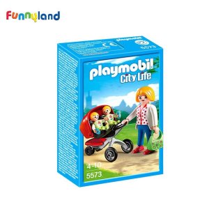 Đồ chơi nhập vai Playmobil Mother with Twin Stroller_ Funnyland thumbnail