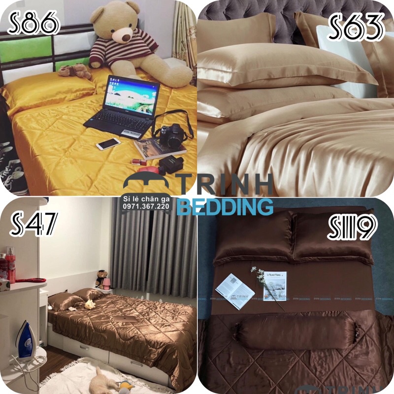 [Mã LIFE151030K giảm 10% đơn 99K] SÉT 3 MÓN ( 1 drap + 2 vỏ nằm ) phi lụa Trinhbedding