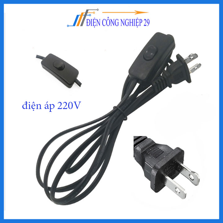 Dây phích cắm kèm công tắc, dây nguồn, thiết bị điện kết nối trắng đên