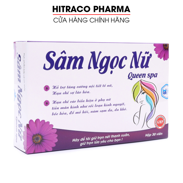Viên uống tăng nội tiết tố nữ, giảm nám sạm da, ổn định vòng kinh, tăng sinh lý nữ Sâm Ngọc Nữ Queen Spa - Hộp 30 viên
