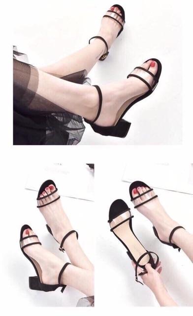 Giày sandal quai trong đế vuông 5 phân