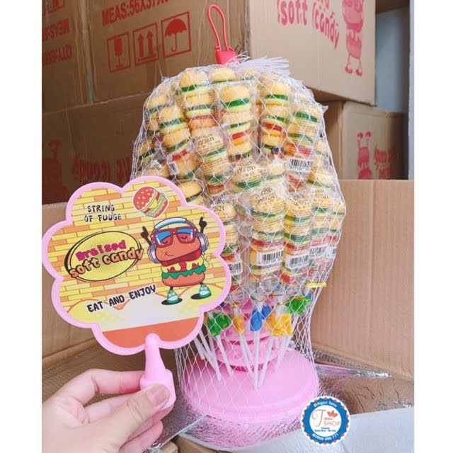 [ Sale ] Combo 20 cây kẹo dẻo Trái cây ( humberger ) xiên que