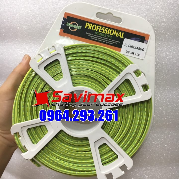 Cước cắt cỏ, cước phát cỏ gai màu xanh (cuộn 20m)