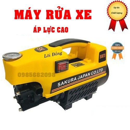 Máy rửa xe SAKURA 2500W lõi đồng dây áp lực 8M