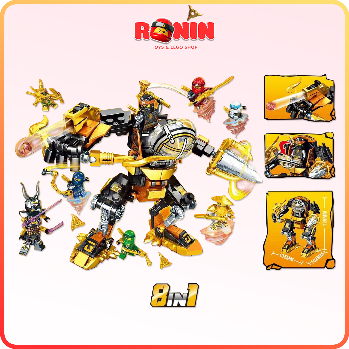 [💖Ninjago💖] Bồ Đồ Chơi Lắp Ráp Ninjago : Samurai X MECH Của Cole 8in1
