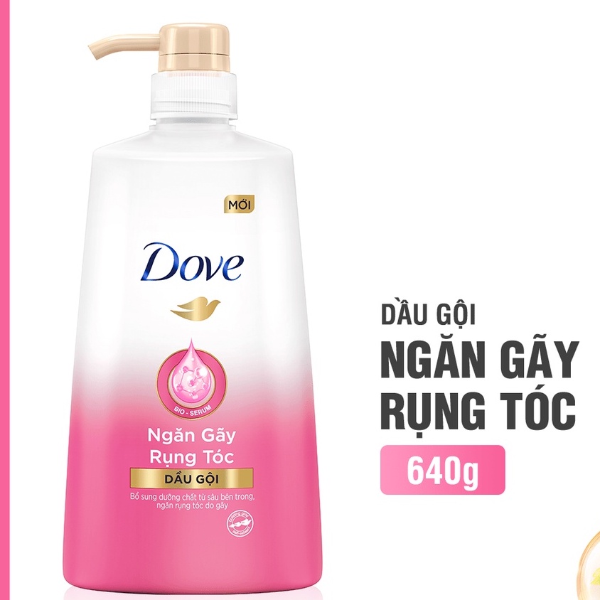 Dầu gội dove ngăn gãy rụng tóc tinh chất dưỡng tóc bioserum cho tóc chắc khỏe x5 640g