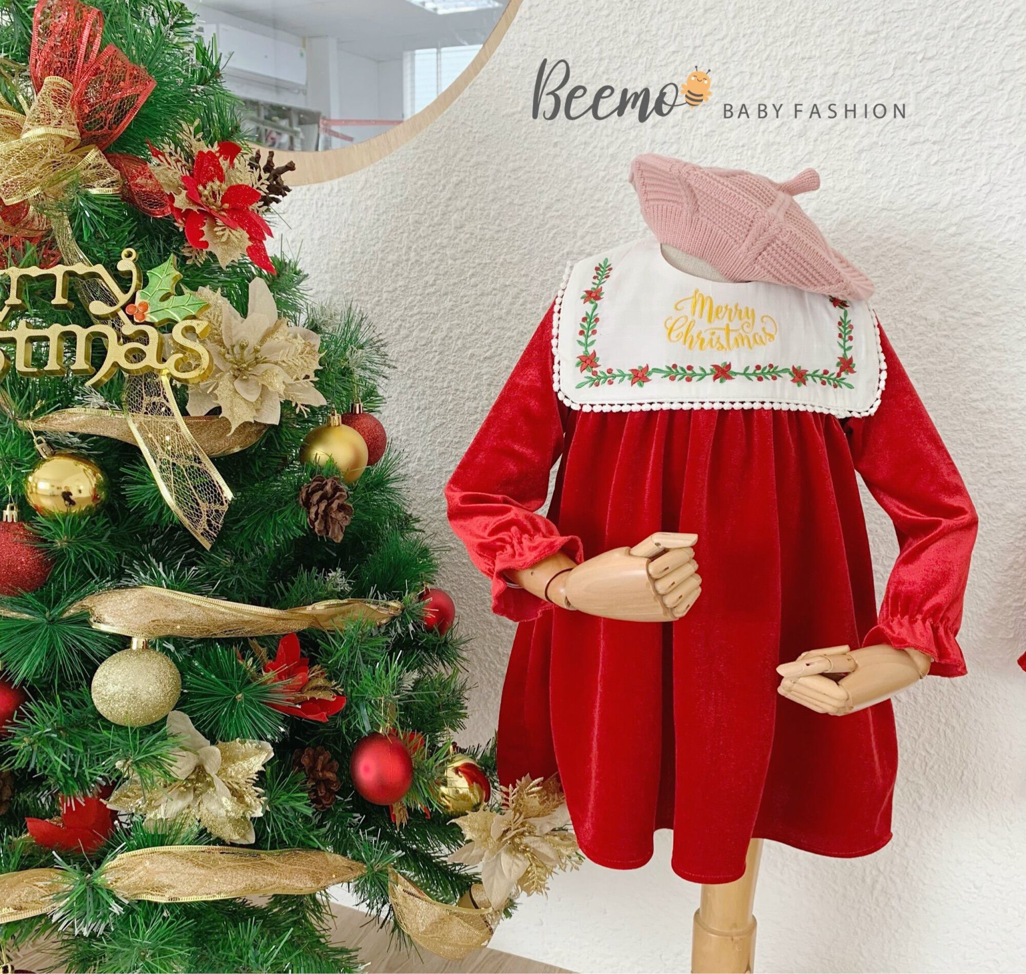 SET VÁY NHUNG NOEL SIÊU XINH CHO BÉ