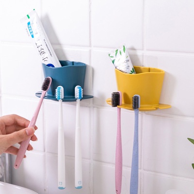 HÀNG CÓ SẴN Kệ bàn chải đánh răng dán tường nhà tắm với 4 khe cắm bàn chải