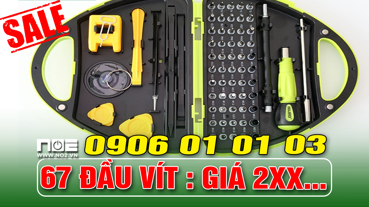 Bộ tua vít đa năng 67 đầu vít HUIJIAQI sửa điện thoại, laptop