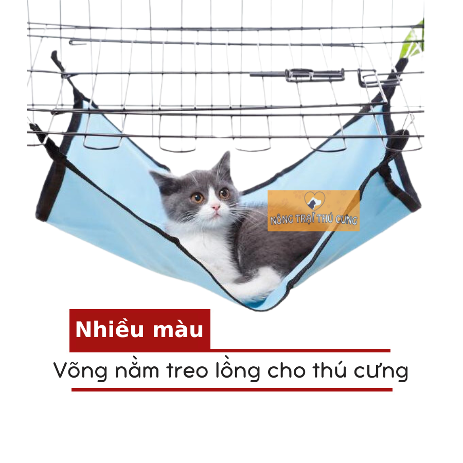 Võng treo lồng - võng treo chuồng cho mèo bằng vải - giao màu ngẫu nhiên -