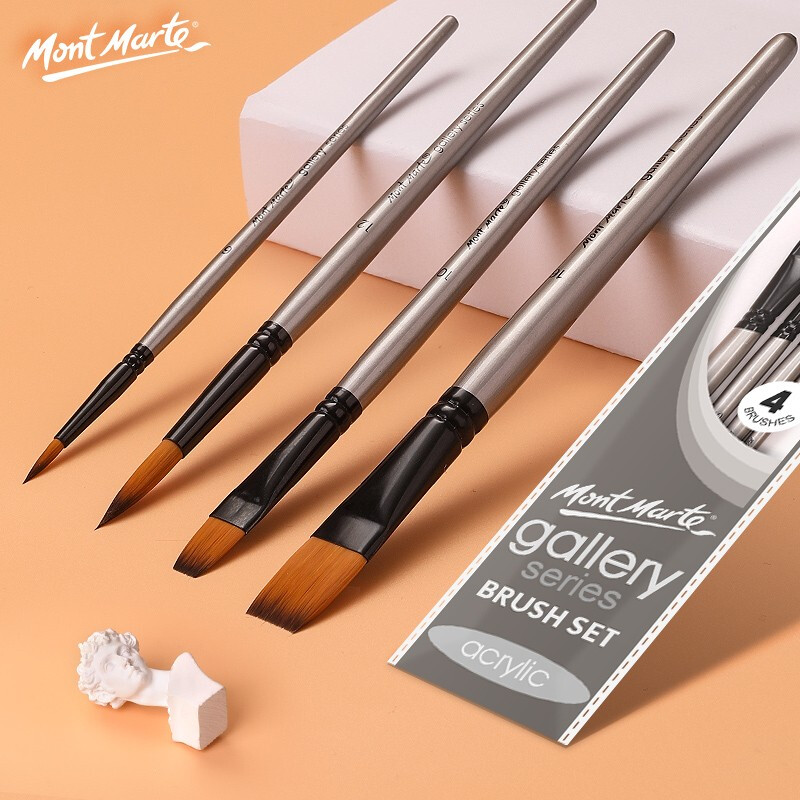 Bộ 4 cọ acrylic mont marte - gallery series brush set acrylic 4pce - bmhs0014