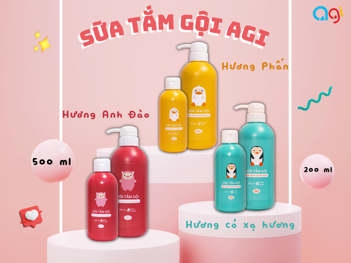 SỮA TẮM GỘI AGI 200ml/500ml