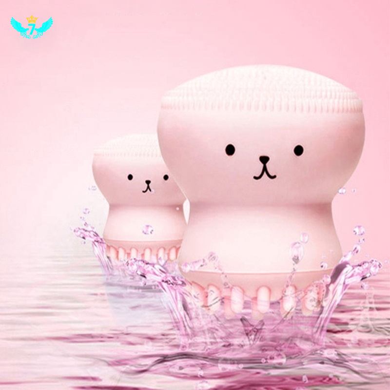Korean Octopus Design Women Facial Cleansing Brush Massager and Exfoliator Waterproof Silica Brushol HOMP