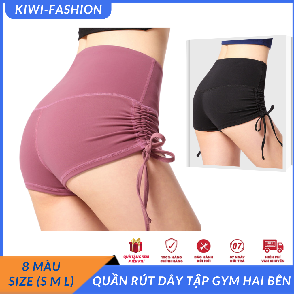 >> SO SÁNH GIÁ ĐỒ TẬP GYM NAM GIÁ RẺ TPHCM | Shopee Lazada Sendo Tiki 12 quần đùi rút dây tập gym hai bên hông tạo cảm giác cho vòng ba thêm phần hấp dẫn, đồ tập gym nữ giá rẻ tphcm-CR007