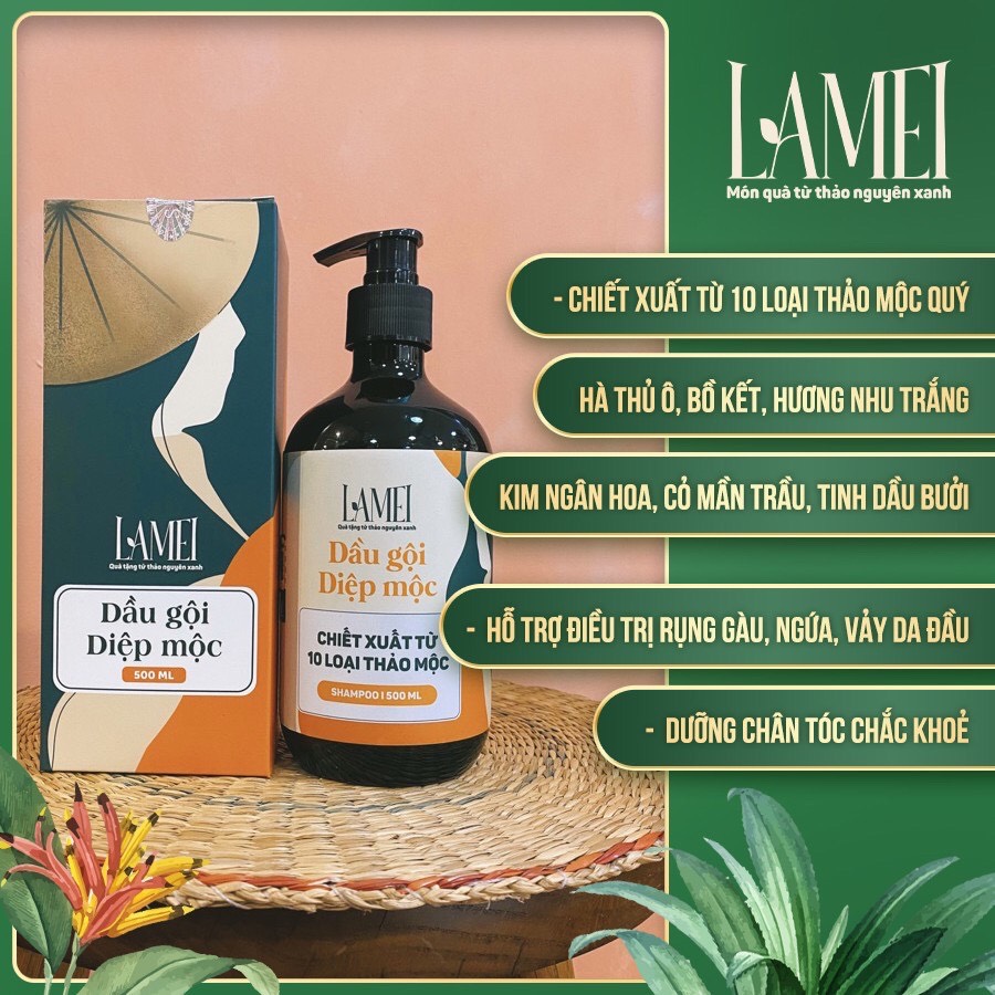 Dầu Gội Diệp Mộc 500ml Lamei Mọc Tóc Tóc Chắc Khoẻ