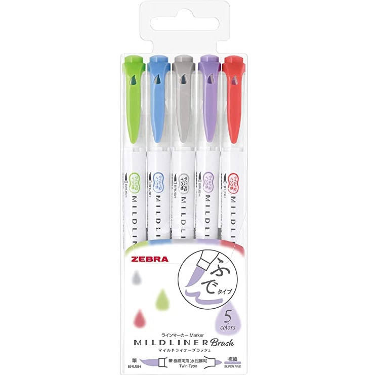 BỘ 5 BÚT ZEBRA MILDLINER BRUSH