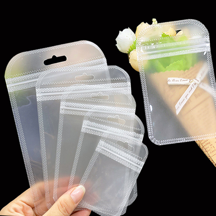 ( HÀNG NHẬP) Túi zip một bên mờ một bên trong