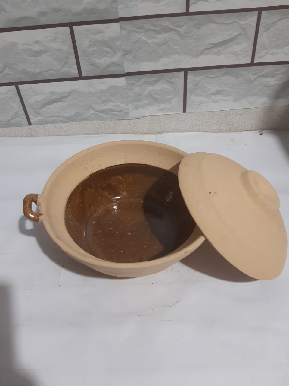 [HCM]Nồi đất trán men lớn 10*20 cm ( không nấu )