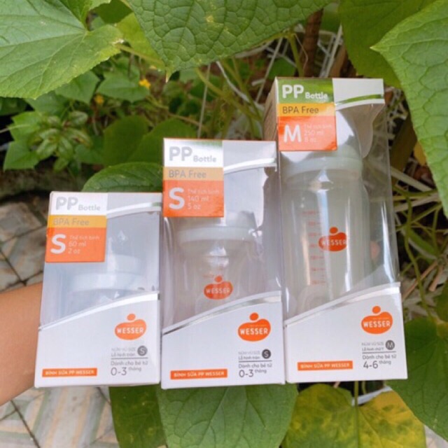 Bình sữa Wesser cổ hẹp 60ml,140ml,250ml
