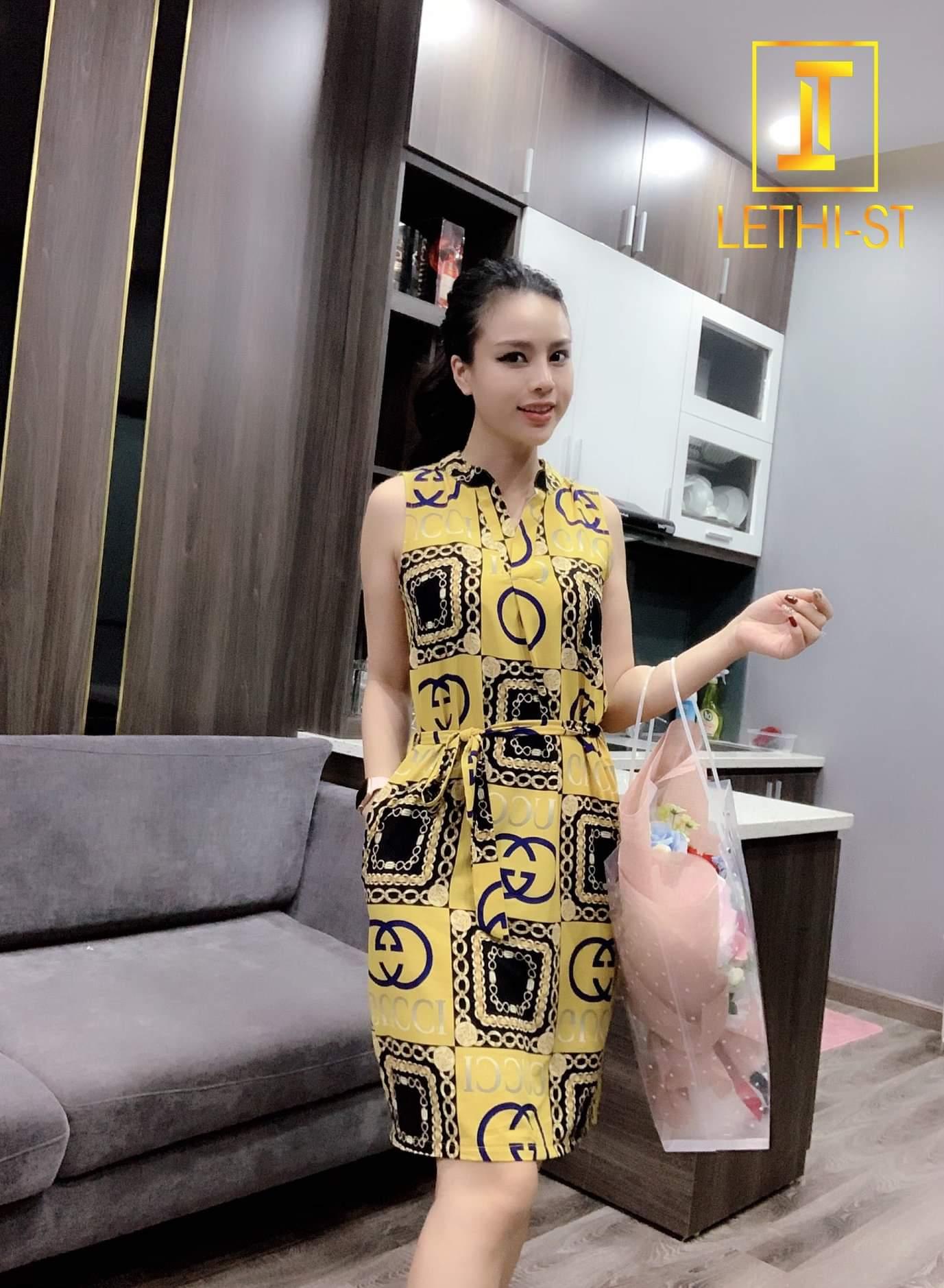 Sét đầm suông sát nách lụa dẻo cao cấp-QH