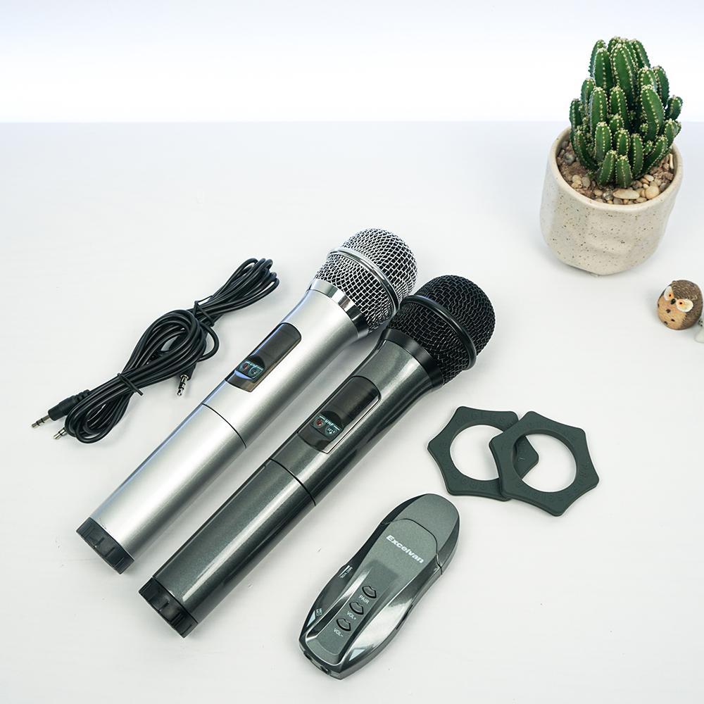 Micro Hát Karaoke Bluetooth Trên Ô Tô Excelvan K18U, 02 Mic, UHF - TOPSTORE