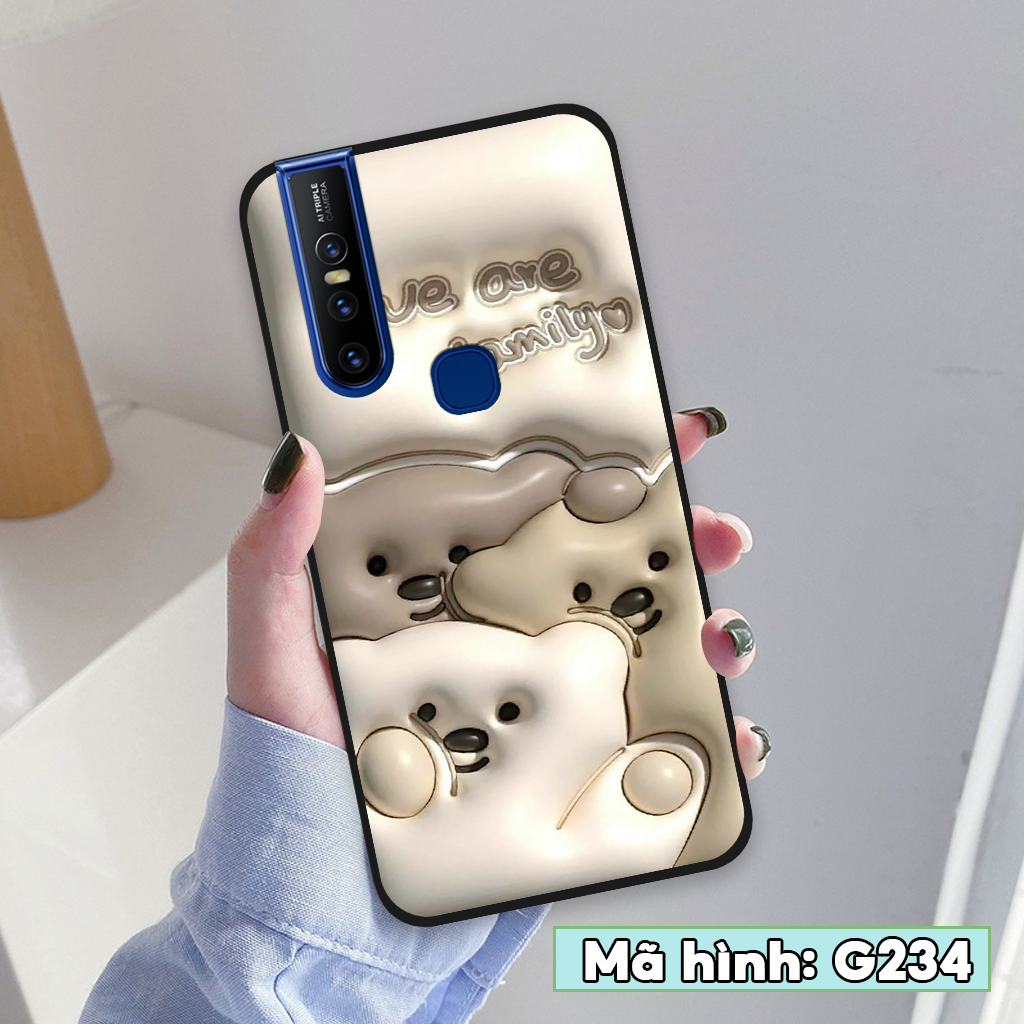 Ốp lưng vivo v15 / vivo 1819 / v15 pro, ốp điện thoại vivo hình gấu 3d dễ thương, thời trang