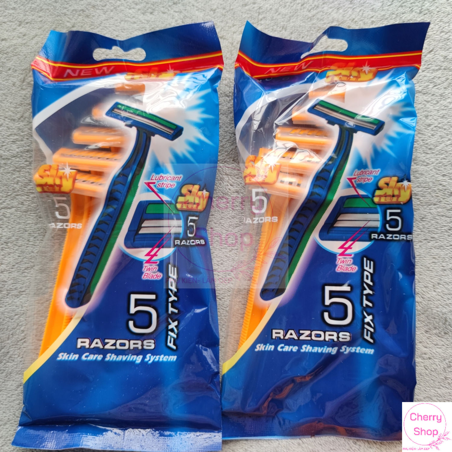Combo 5 Cây Cạo Râu Hai Lưỡi Kép Cán Vàng