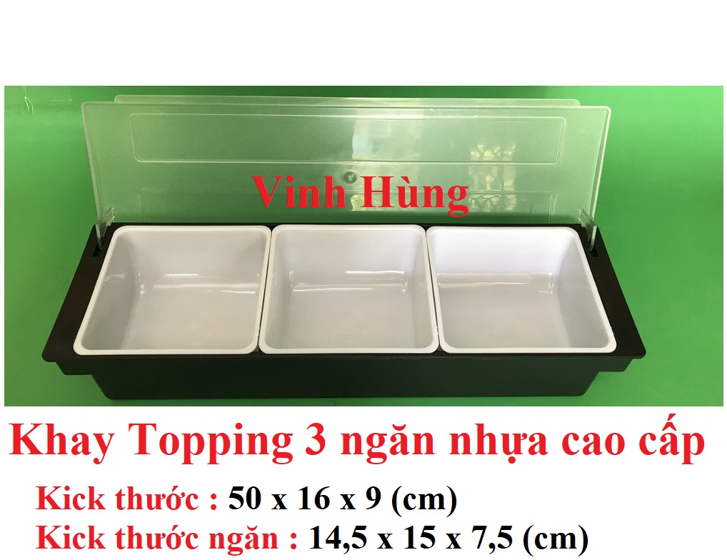 khay đựng topping nhựa 3-4-5-6 ngăn cao cấp