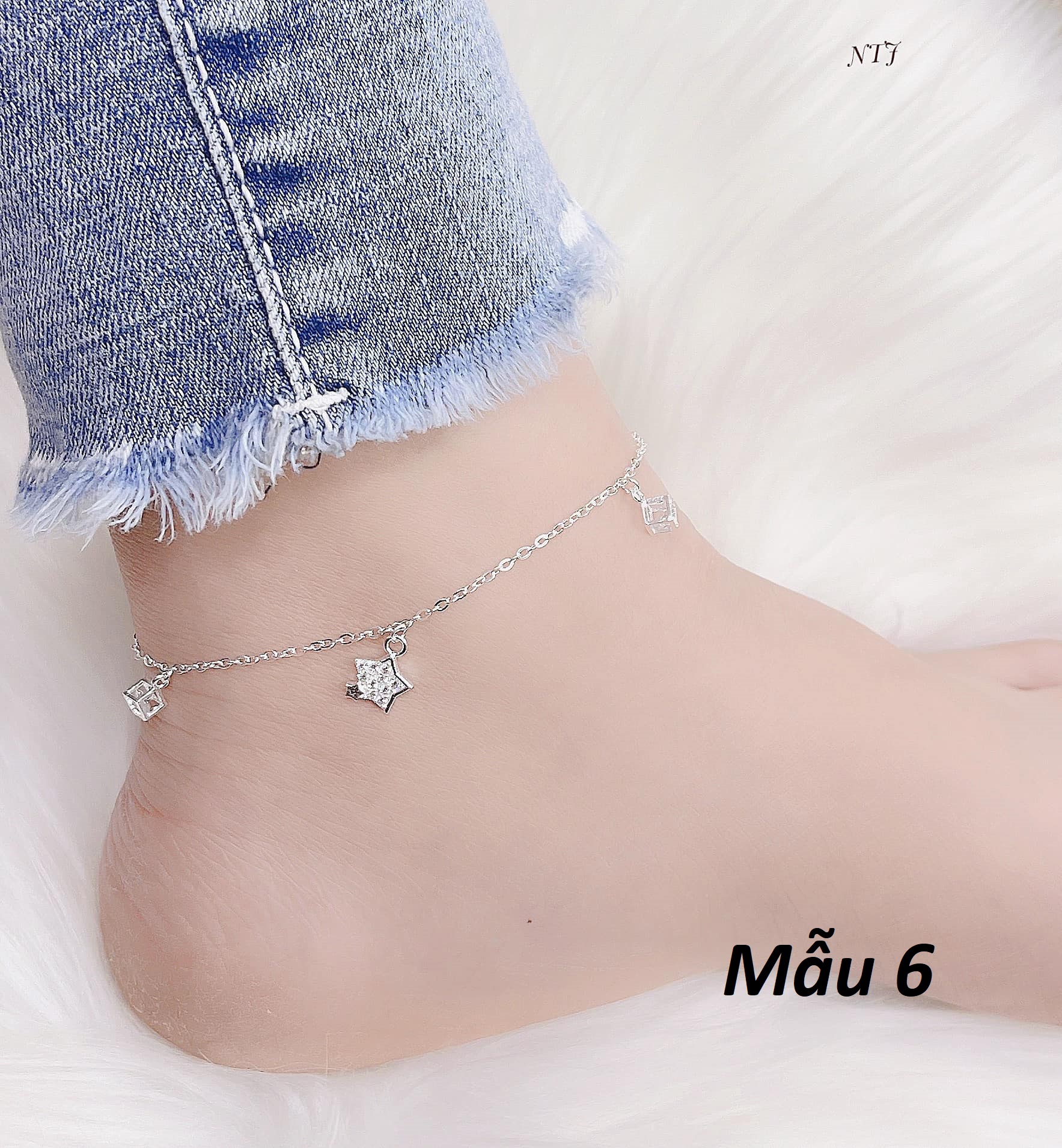 Lắc chân bạc sợi mảnh các mẫu MS78