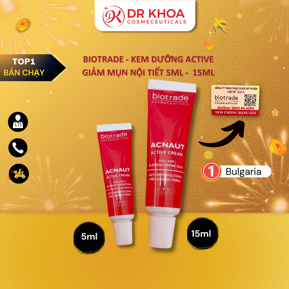 Kem mụn Biotrade Active Cream 5ml - 15ml chấm mụn