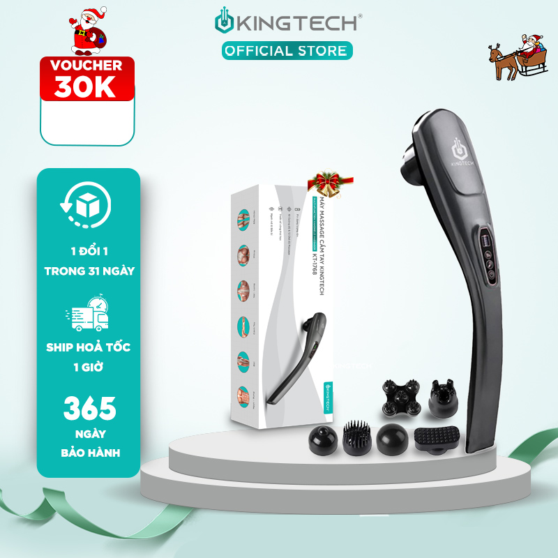 Máy Massage Cầm Tay Đa Năng KINGTECH KT-1768, Máy Đấm Lưng Toàn Thân 6 Đầu Massage 10 Cấp Độ Chuyên Sâu Cổ, Vai Gáy, Chân, Lưng, Eo - Quà Tặng Nam Nữ, Sếp, Doanh Nghiệp - Chính Hãng